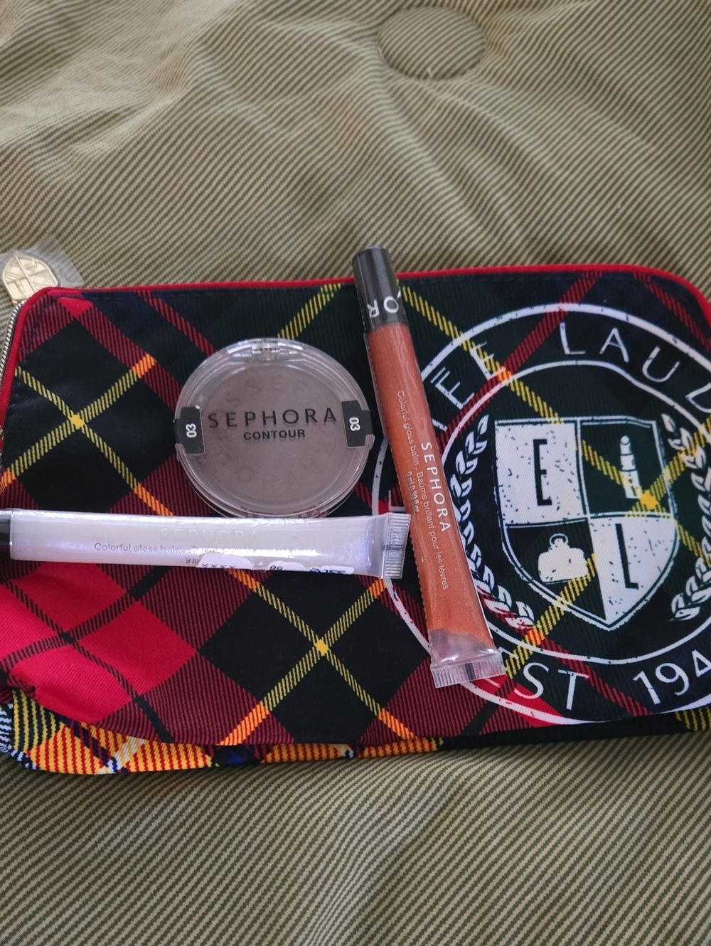 Sephora Lipgloss And Contour Bundle With Estee Lauder Travel Pouch